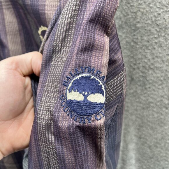 Vintage Sunice Pullover Mens 2XL Purple Navy Stripe Golf Windbreaker 2000s - Picture 11 of 14